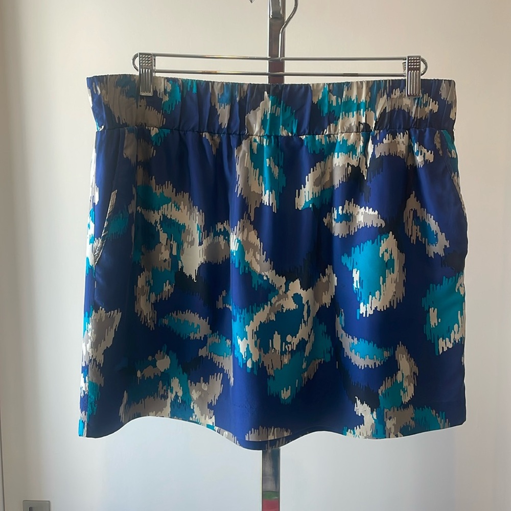 Loft blue silk skirt